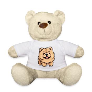 Chow Chow Comic Fluffy Dog Lion Dog - Teddy Bear - white - Front