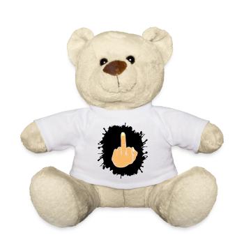 splatter mittelfinger - Teddy - Weiß - Vorne