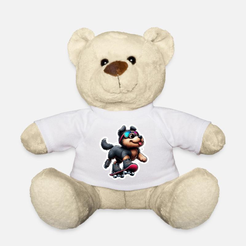 Süßer Hund skateboarding - Teddy - Weiß