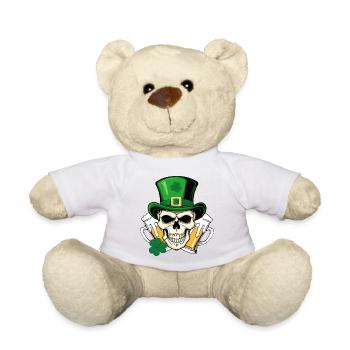 skull san patrick day - Teddy Bear - white - Front