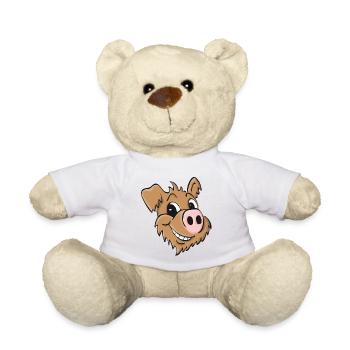 Chien cochon - souriant - Nounours - blanc - Devant