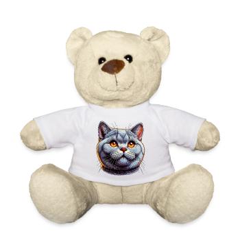 British Shorthair Cat - Teddy Bear - white - Front