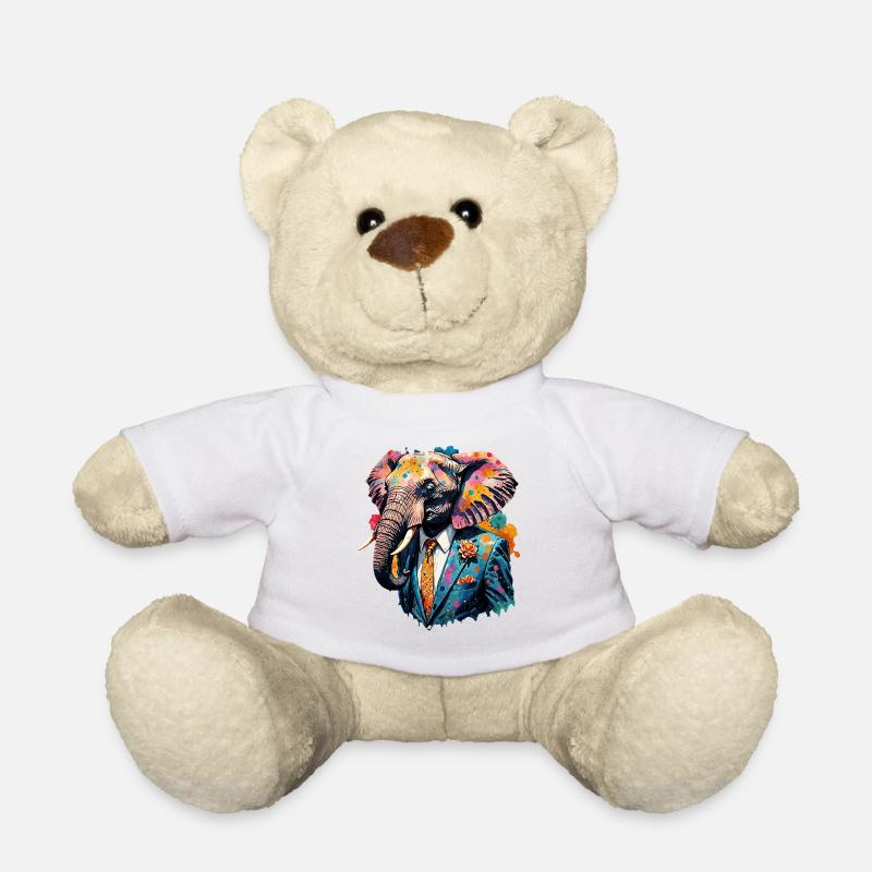 Elephant in a suit - Teddy Bear - white