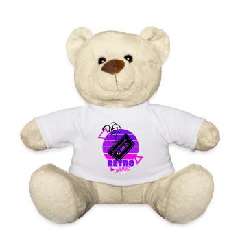 Retro Music - 80s - Achtziger - Kassette - Teddy - Weiß - Vorne