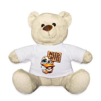 Need Coffee - Brauchte Kaffee - Teddy - Weiß - Vorne