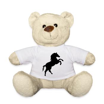 Pferd Logo Galopp Symbol Tiere Illustration icon - Teddy - Weiß - Vorne