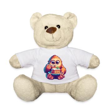 Bigfoot Sasquatch Sweet Lasagna Italian - Teddy Bear - white - Front