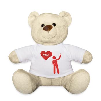Liebeserklärung "Ich liebe dich" - Teddy - Weiß - Vorne