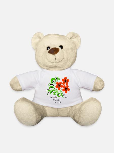 Danke Thanks Merci - Teddy - Weiß