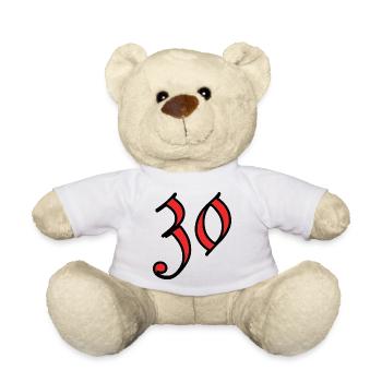 30. 30 JAHRE. 30. JAHRESTAG. 30-JÄHRIGES JUBILÄUM. - Teddy - Weiß - Vorne