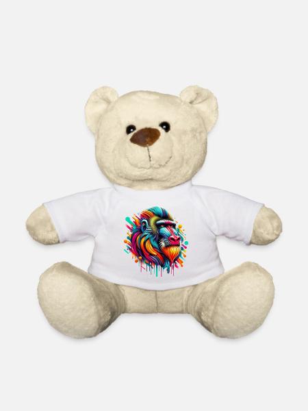 Mandrill Monkey - Teddy Bear - white