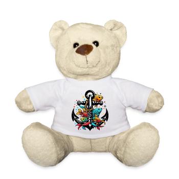 Ein Anker mit Fischen - Teddy - Weiß - Vorne