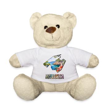 Watercolor Map of Mallorca - Teddy Bear - white - Front