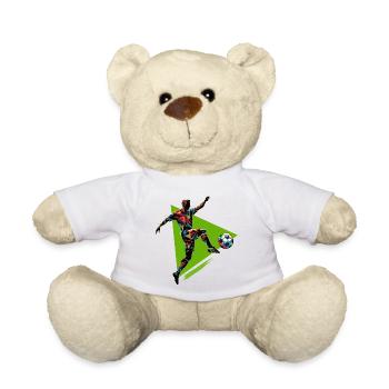 joueur de football dynamique jouant au football - Nounours - blanc - Devant