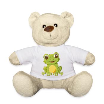 niedlich lächelnder Comic Frosch - Teddy - Weiß - Vorne