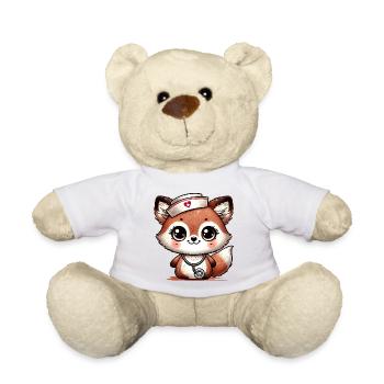 Adorable Fox as a Nurse - Teddy Bear - white - Front