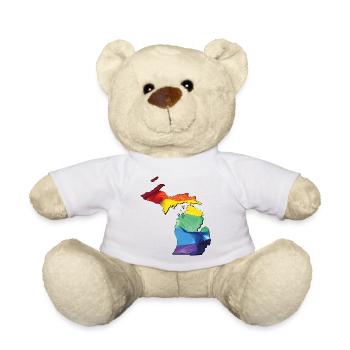 Michigan (United States) | Real Flag | LGBTQIA+ - Teddy Bear - white - Front