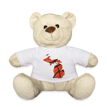 Michigan (United States) | real basketball | Map - Teddy Bear - white - Front