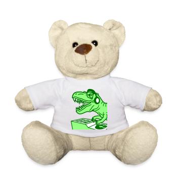 Cool Dino DJ T. Rex Dinosaure Party Club Musique - Nounours - blanc - Devant