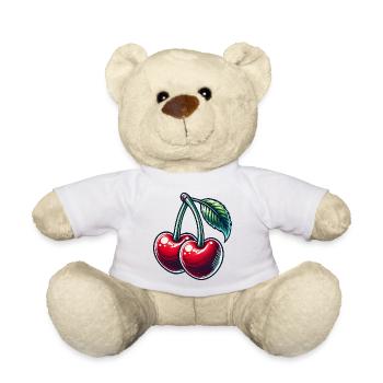 Cerises en forme de cœur : l’amour en pleine forme - Nounours - blanc - Devant