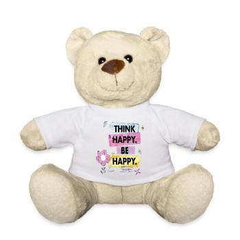 Think Happy, Be Happy - Teddy Bear - white - Front