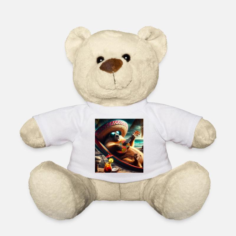 Sombrero Groundhog - Teddy Bear - white