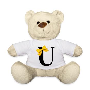 Buchstabe u gelbe Schleife - Teddy - Weiß - Vorne