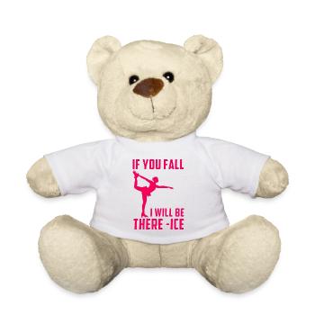Skating Mom Tshirt Figure Skating Gift - Teddy Bear - white - Front
