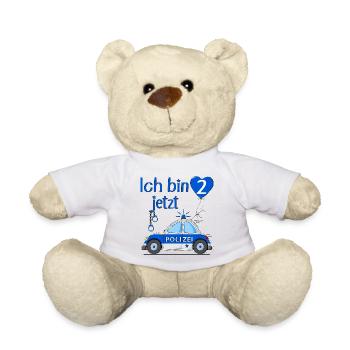 Police Car I'm Now 2 Birthday - Teddy Bear - white - Front