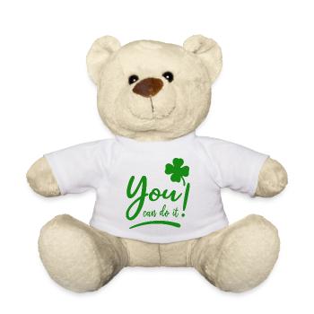 You can do it - Mut machen - Glücksbringer - Teddy - Weiß - Vorne