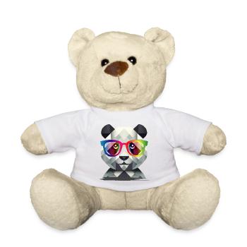 Cool Panda: Geometric style meets colorful - Teddy Bear - white - Front