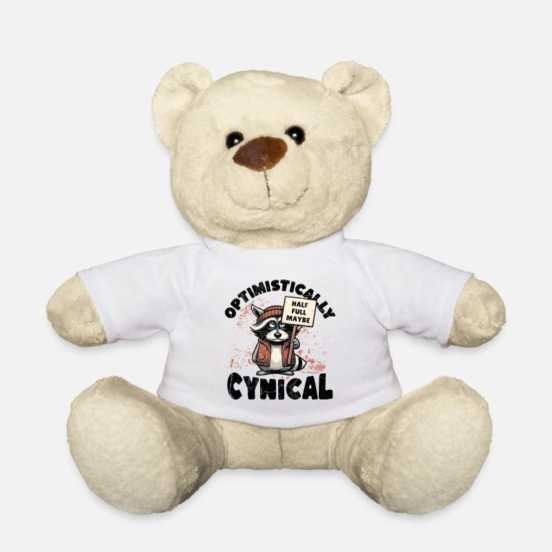 Raton laveur cynique optimiste - Nounours - blanc