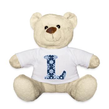 Letter L Snowflakes - Teddy Bear - white - Front