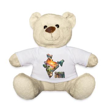 Watercolor Map India - Teddy Bear - white - Front