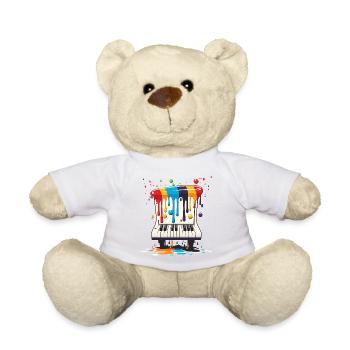 Klaviertasten aus Farbtropfen: Eine spielerische Wendung - Teddy - Weiß - Vorne