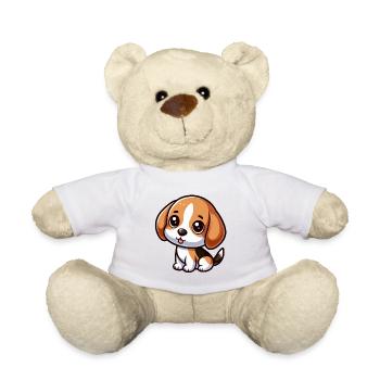 Chibi Beagle Dog - Teddy Bear - white - Front