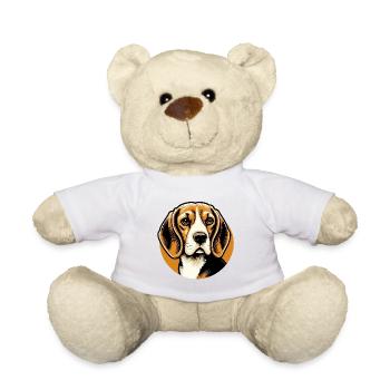Chien Beagle tête - Nounours - blanc - Devant