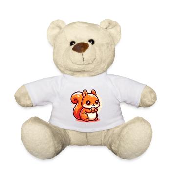Süßes Eichhörnchen frisst einen Samen - Teddy - Weiß - Vorne