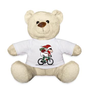 Weihnachten auf dem Fahrrad - Teddy - Weiß - Vorne