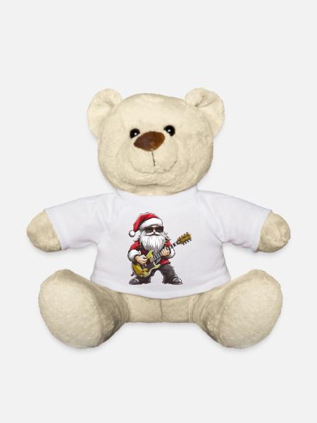 Guitare du Père Noël - Nounours - blanc