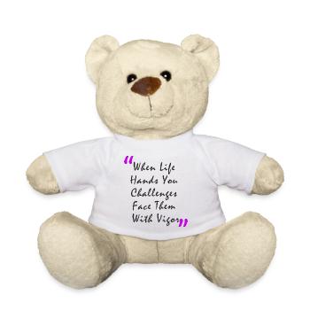 Quand la vie vous met au défi, affrontez-les avec vigueur - Nounours - blanc - Devant
