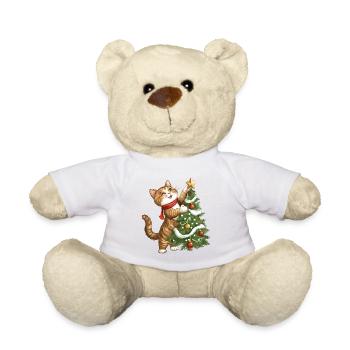 Chat Arbre de Noël Noël Noël Mignon Drôle - Nounours - blanc - Devant
