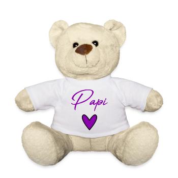 PAPY. FÊTE DES PÈRES. BONNE FÊTE PAPY. JE T'AIME. - Nounours - blanc - Devant