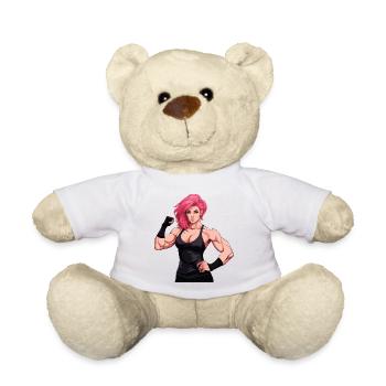 Woman Fitness Muscles Gym Girl - Teddy Bear - white - Front