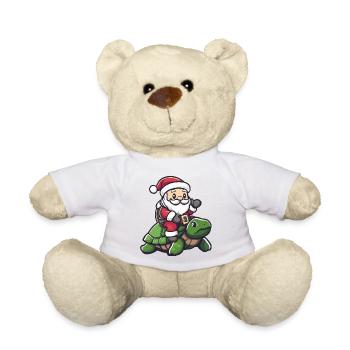 Turtle Santa Claus Cartoon - Teddy Bear - white - Front