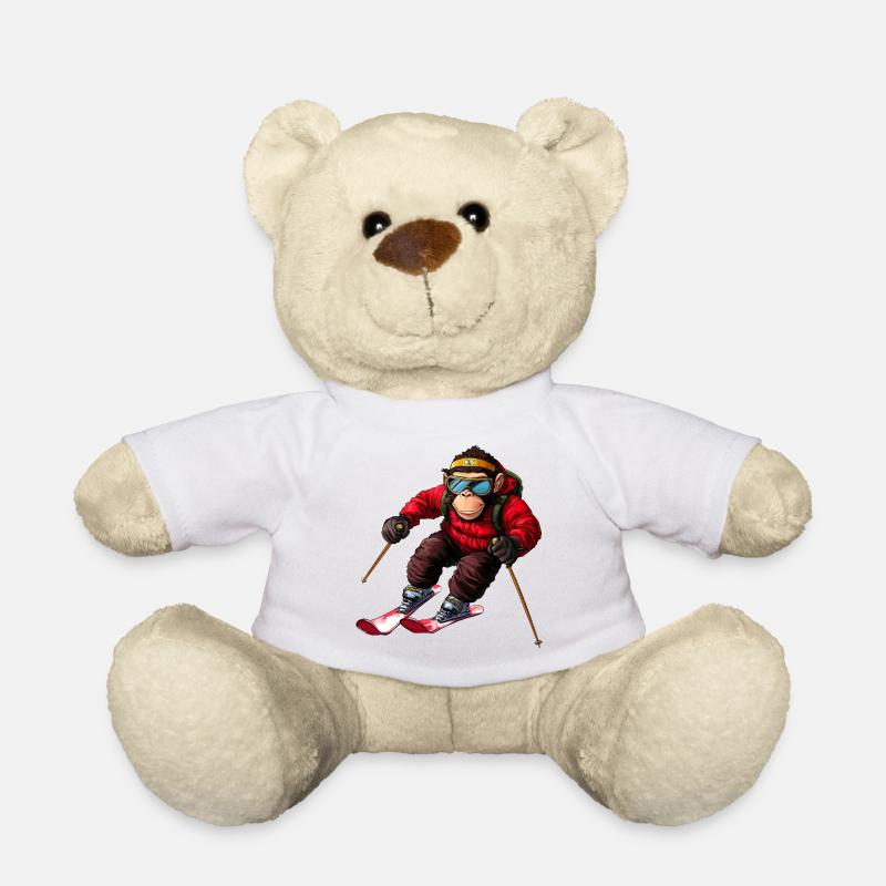 Ski Monkey - Teddy Bear - white