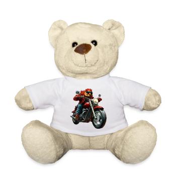 Chickens Motorcycle - Teddy Bear - white - Front