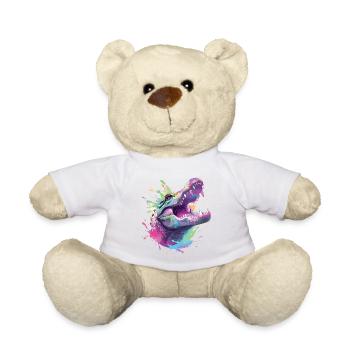 Alligator Krokodil Kaiman Reptil Raubtier Tier - Teddy - Weiß - Vorne
