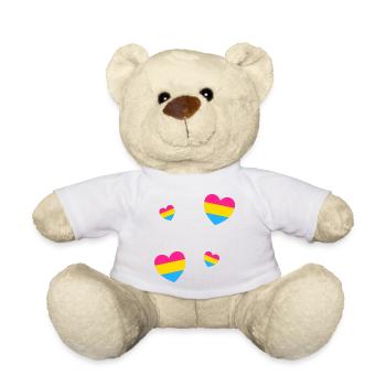 Pansexual Flag Hearts - Teddy Bear - white - Front