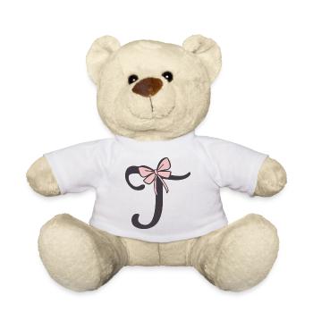 Ruban Lettre T Initiale - Nounours - blanc - Devant